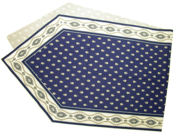 Provencal Table center - runner (Mireille_medaille.navy blue) - Click Image to Close